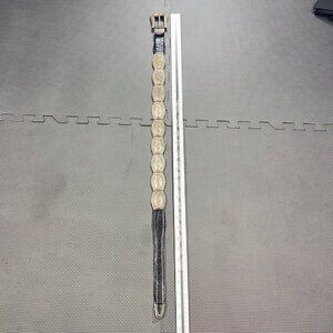 Brighton 1993 Womens Leather & Silver-Tone Buckle Belt S 40203